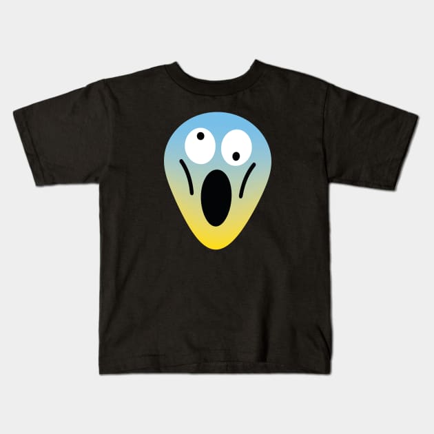 Scream Emoji Face Kids T-Shirt by Stay Studio